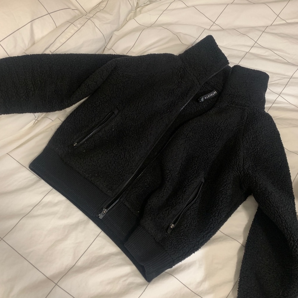Athleta black tugga Sherpa jacket size S